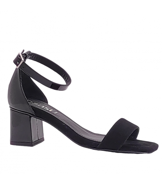 Sandalia tacón negra ANNA